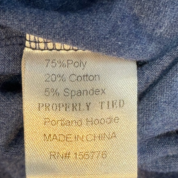 Properly Tied Portland Hoodie Long Sleeve Navy Blue Size S Excellent Condition! - Picture 7 of 9